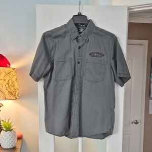 HARLEY DAVIDSON Men's Gray Short Sleeve Shirt
